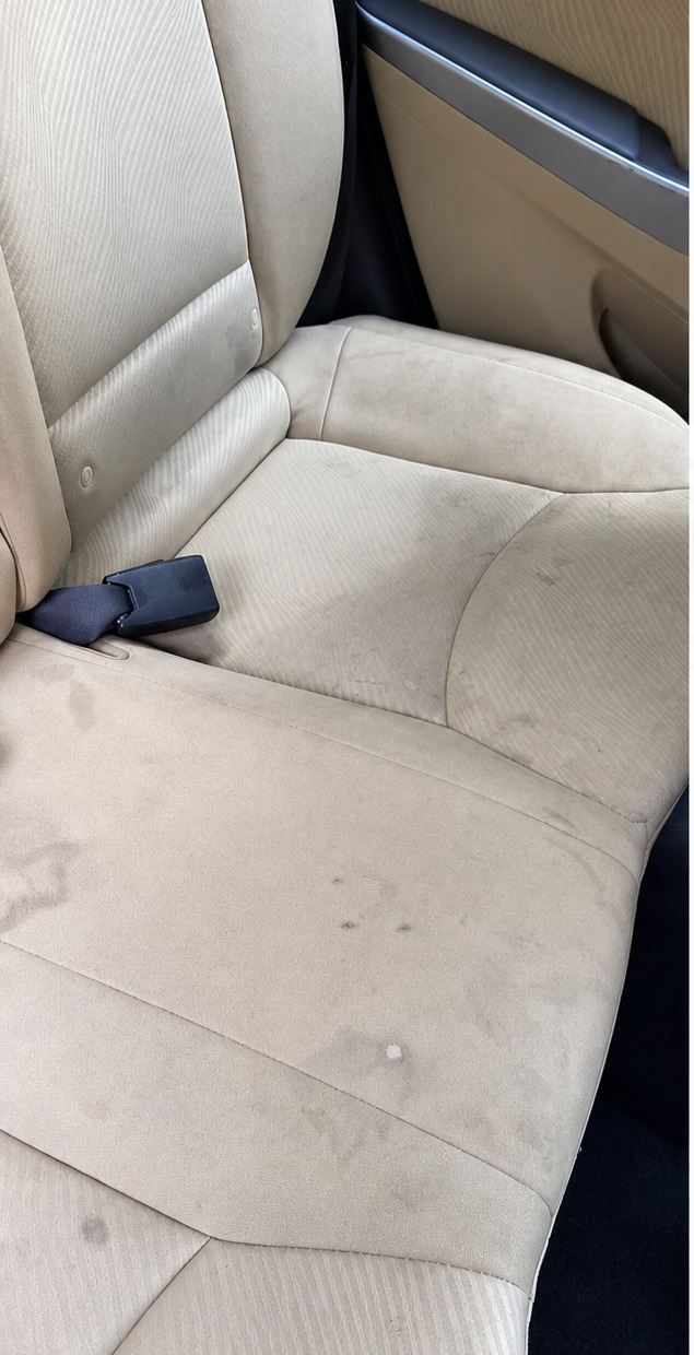 Fabric Seat Stains - before detailing condition