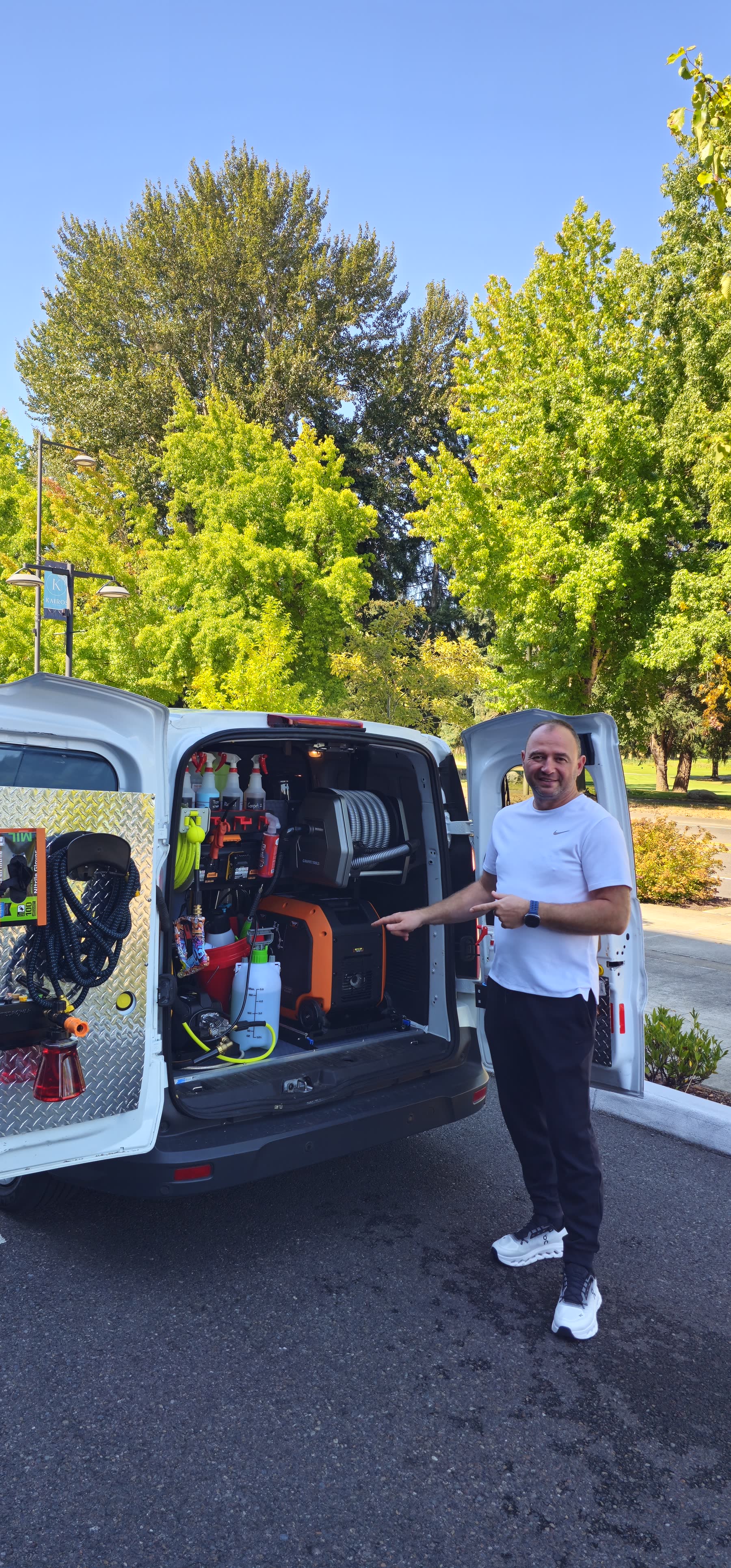 Dumitru with mobile detailing equipment